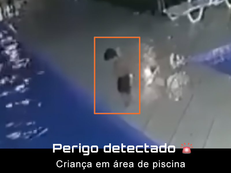 Detecção de criança na piscina